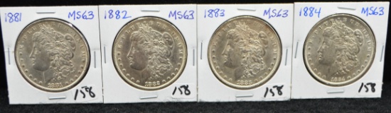 1881, 1882, 1883, 1884 MORGAN DOLLARS