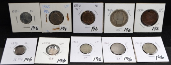 10 MIXED TYPE COINS