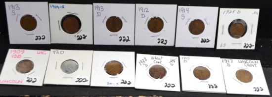 12 BETTER DATE LINCOLN WHEAT PENNIES