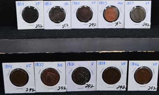 10 MIXED DATES LARGE CENTS
