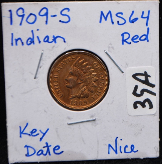 HIGH GRADE KEY DATE 1909-S LINCOLN PENNY