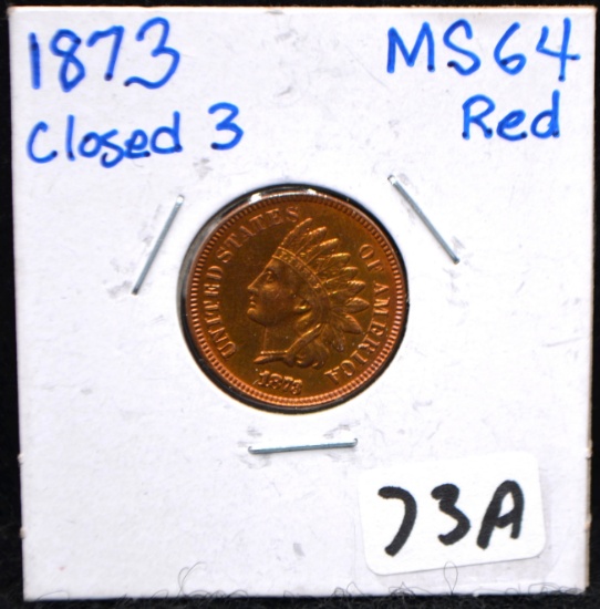1873 CLOSED 3 INDIAN HEAD PENNY