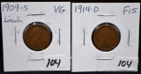 KEY DATES 1909-S & 1914-D LINCOLN WHEAT PENNIES