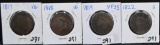 4 MIXED DATE LARGE CENTS
