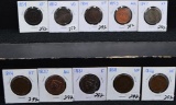 10 MIXED DATES LARGE CENTS