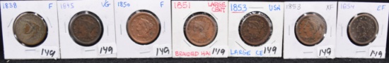 (7) MIXED DATE LARGE CENTS