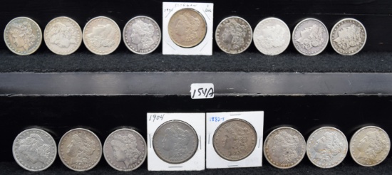 17 MIXED DATES & MINTS MORGAN DOLLARS