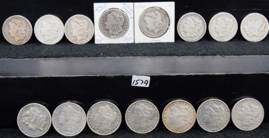 15 MIXED DATES & MINTS MORGAN DOLLARS