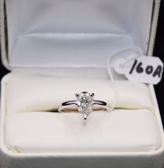 LADIES 1.50 CT PEAR-SHAPED DIAMOND 14K GOLD RING