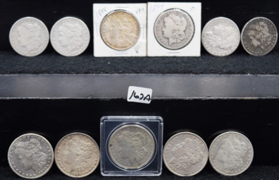 11 MIXED DATES & MINTS MORGAN DOLLARS