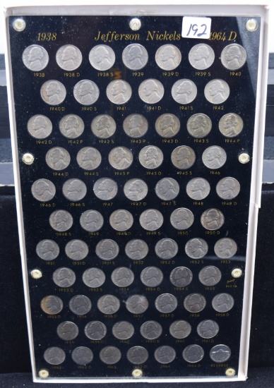 COMPLETE SET OF JEFFERSON NICKELS 1938-1964