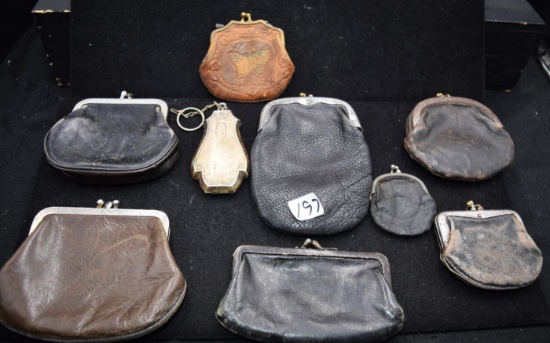 9 VINTAGE (1890-1900) CHANGE PURSES