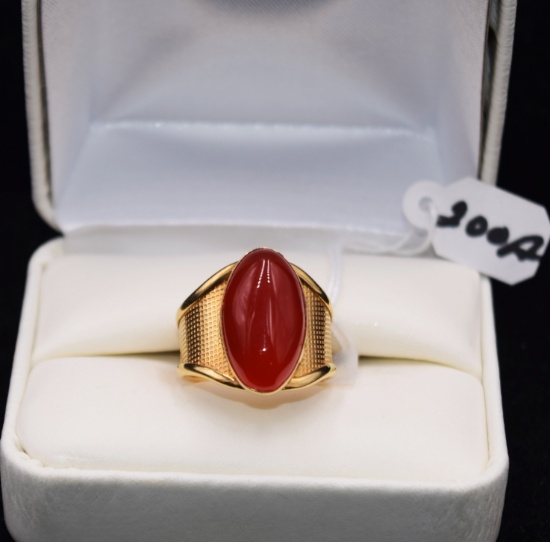 LADIES 10K YELLOW GOLD OPAL RING