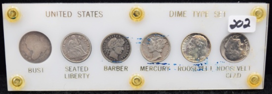 U.S. 6-PIECE DIME TYPE SET