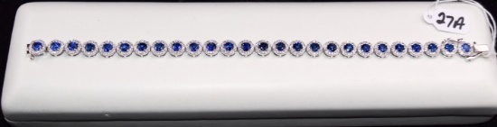 LADIES 2.20 CTTW DIAMOND & SAPPHIRE 14K BRACELET