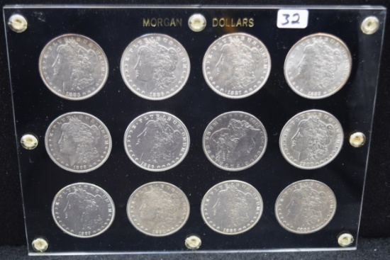 12 HIGH GRADE  MORGAN DOLLARS