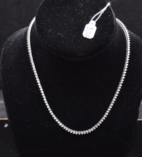 LADIES 5.84 CTTW DIAMOND 14K WHITE GOLD NECKLACE