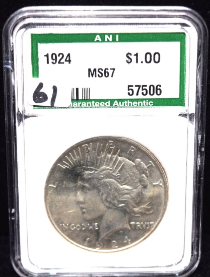 HIGH GRADE 1924 PEACE DOLLAR - ANI MS67