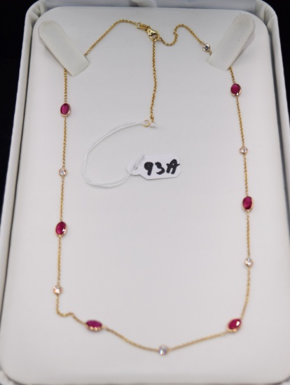 2.95 CTTW DIAMOND & RUBY 14K GOLD NECKLACE
