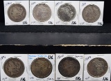 8 MIXED DATES & MINTS MORGAN DOLLARS