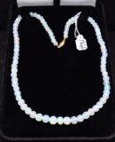 LADIES 14K YELLOW GOLD OPAL BEAD NECKLACE