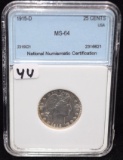 1915-D BARBER QUARTER - NNC MS64