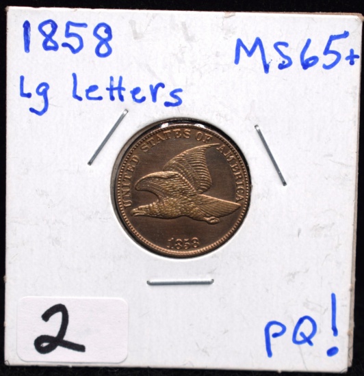 RARE 1858 LG LETTERS HIGH GRADE FLYING EAGLE PENNY