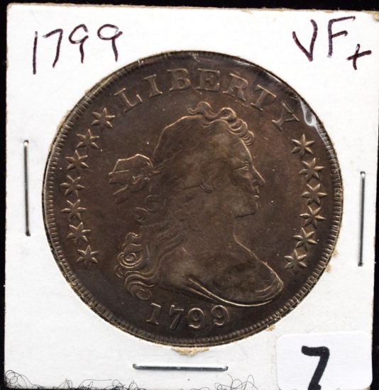 RARE 1799 THIRTEEN STARS DRAPED BUST DOLLAR