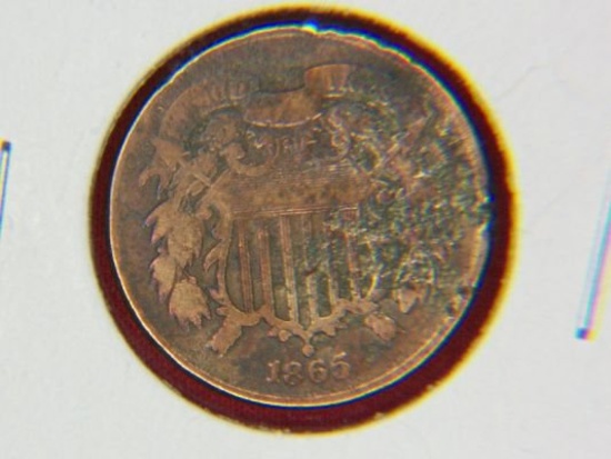 1865 2 Cent Copper Civil War Era