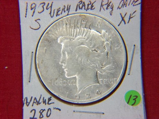 1934 S Peace Dollar