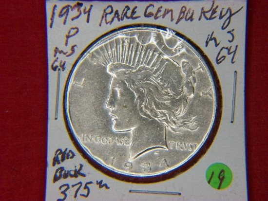 1934 P Peace Dollar