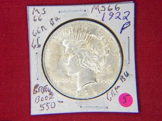 1922 P Peace Dollar