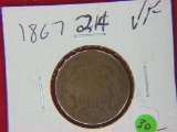 1867 2 Cent Copper Civil War Era