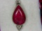 .925 Ladies 5 Carat Ruby Pear Shape Pendant