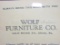 Wolf Furniture Co. 1950 Sales Book Cardboard