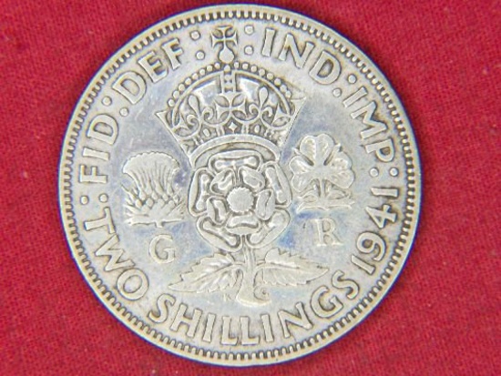 1941 2 Shilling Great Britian Silver