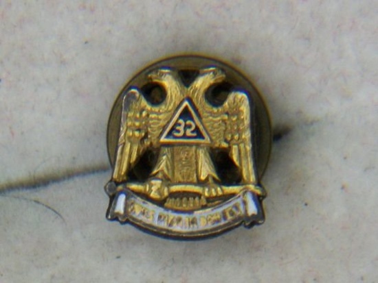 14kt Yellow Gold Gold Filled 32nd Masonic Tie Pin