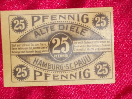 1921 German Inflation Note 25 Pfenning