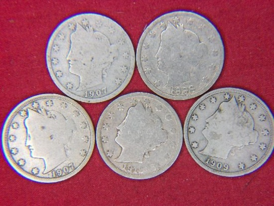 (5) Liberty Nickels