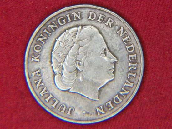 1964 1 Guilder Netherlands Silver