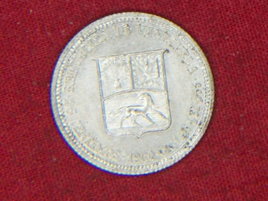1960 10 Centimos Silver Venezeula