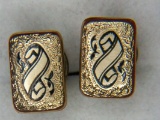 Gold Filled 1/10 14kt Yellow Gold Victorian Cuff Links Ornate