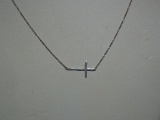 .925 Ladies Rope Necklace With Cross 17