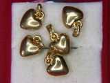 (5) Gold Filled Puffed Hearts