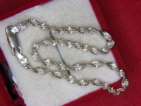 .925 Ladies Twisted Herringbone Bracelet 7 1/2