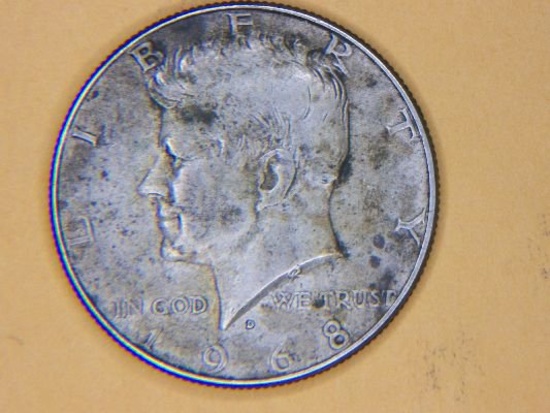 1968 D Kennedy 1/2 Dollar 40% Silver