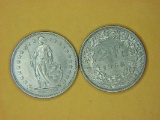 (2) 1968 2 Francs Helvetia
