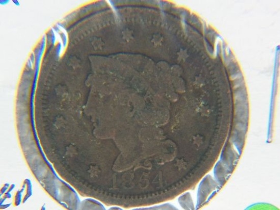 1854 Large Cent