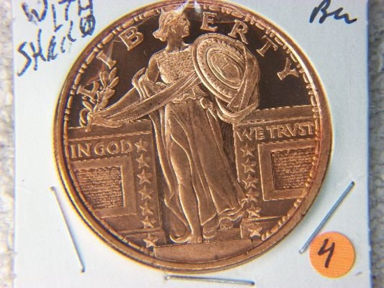 2013 Liberty Was Shield Copper Round
