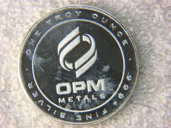 1 Ounce Opm .999 Silver Round